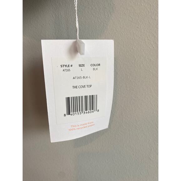 NWT Andie Swim The Cove Bikini Top In Black Gingham Size Large - Picture 4 of 7